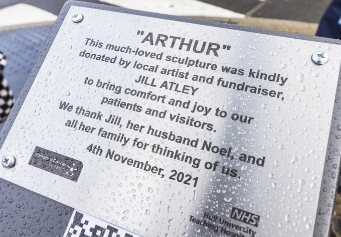 Arthur, a sculpture created by artist Jill Atley, has found a permanent home at Castle Hill Hospital.