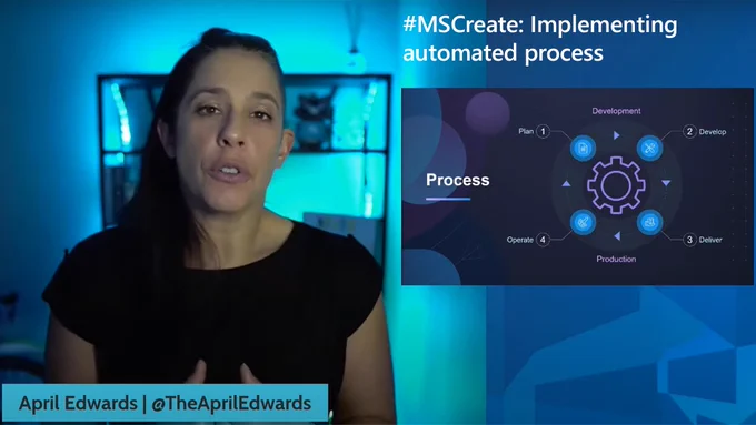 #MSCreate, @TheAprilEdwards and @Jaydestro talk: implementing automated process that leads to #DevOps success. 