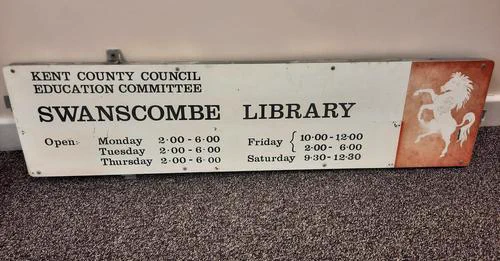 Original Swanscombe Library sign