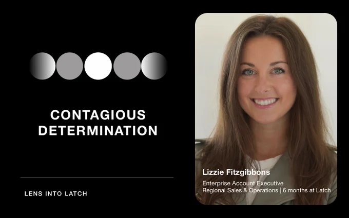 Lens into Latch campaign featuring Lizzie Fitzgibbons's photo and quote.
