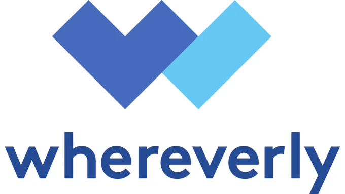 Blue w logo and the words whereverly