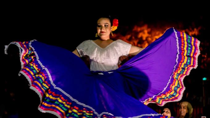 Folkloric dancer performing 