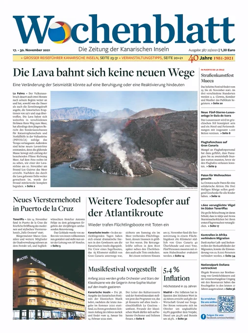 Die Ausgabe 387 (17. – 30. November 2021) ist in Kiosken, Buchhandlungen und Supermärkten erhältlich. 
Auch als E-Paper zu bestellen über https://www.united-kiosk.de/zeitschriften/zeitung/wochenblatt/?Partnerid=WO21058