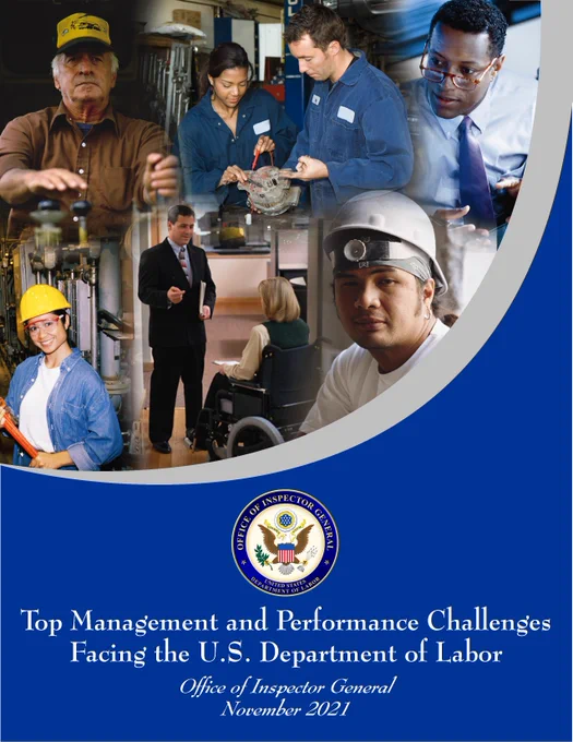 Cover of 2021 Top Management and Performance Challenges Facing the U.S. Department of Labor