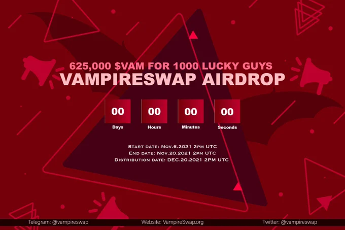 VampireSwap Airdrop ended