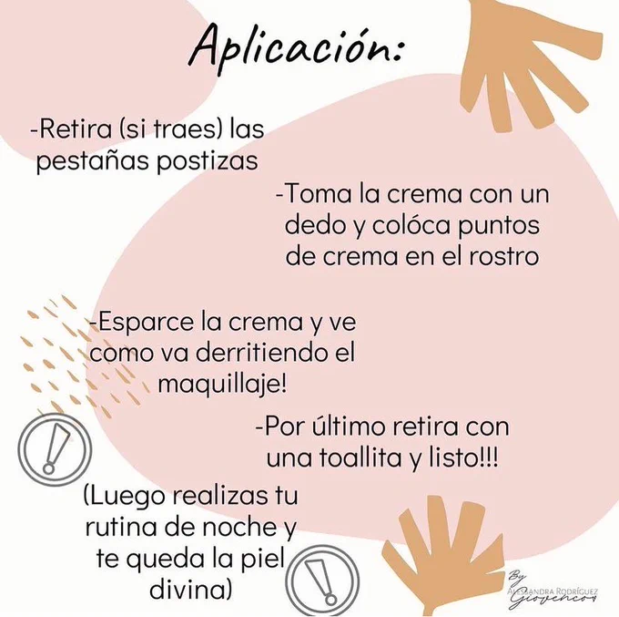 Cold cream cleanser how to graphic in Spanish