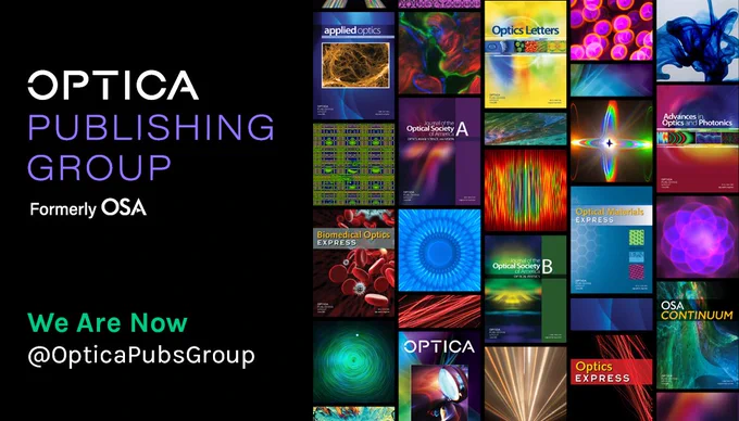 We are now @OpticaPubsGroup