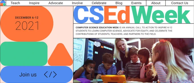 Preview of CSEdWeek.org website