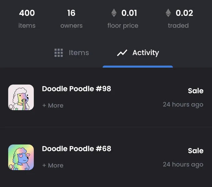 Doodle Poodles Opensea Page