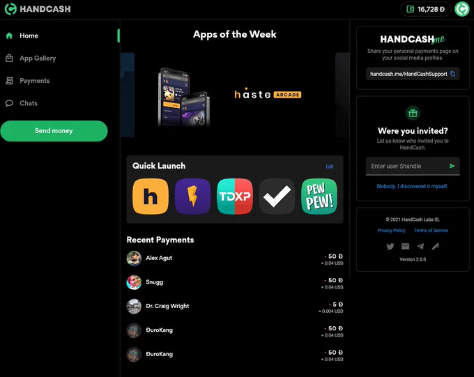 New landing page, Quick Launch menu for your favorite Apps