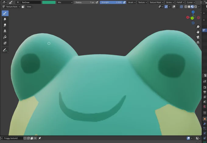 3d mallinnettu sammakon pää
