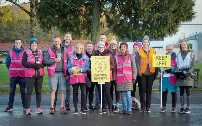 Volunteers at Pontypridd parkrun