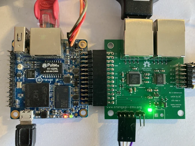Orange Pi Zero Pixel Controler 8x 4 Universes