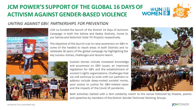 The objective of the launch was to raise awareness on GBV in some of the hardest to reach areas in both Districts and to celebrate 30 years of the global campaign by highlighting the key success stories, challenges and lessons learnt. Both activities started with a 5km solidarity march to the venue followed by theatre, poems, and speeches by members of the District Gender Technical Working Groups.”

#orangetheworld #16daysofactivism #30yearsofactivism #LetsEndFemicide #WEPrinciples #2XChallenge