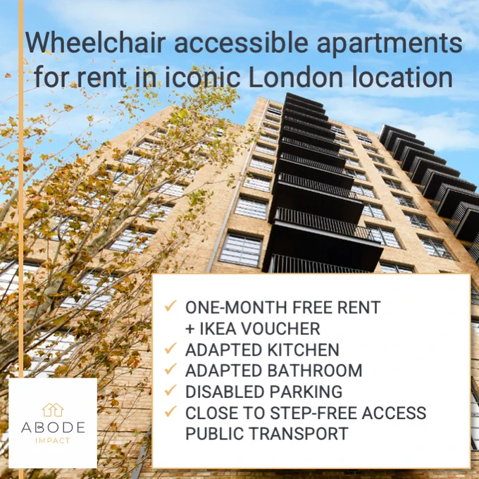 Wheelchair accessible apartment for rent in iconic London location. Abode Impact. 