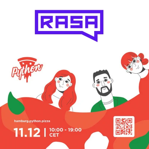 logo of Rasa on the conference card