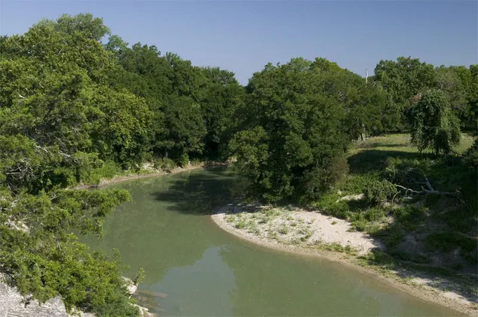 A body of water located in the central portion of the Brazos River basin.  