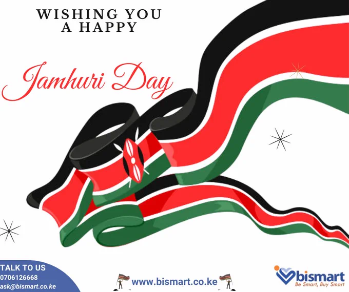Bismart Insurance wishes you a happy Jamhuri Day

Compare prices from more than 13 different providers, select your cover, pay on-site and get your card in the comfort of your home.
We offer freedom of choice. Transparency.
Visit http://www.bismart.co.ke/
