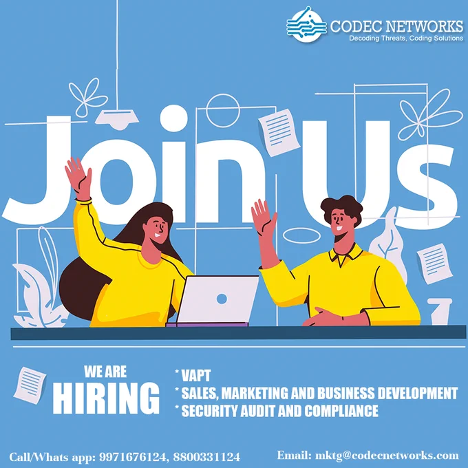 Join our Team we are Hiring -  CodecNetworks 
