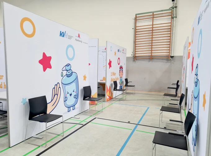 Impfstraße im Kinder-Impfzentrum