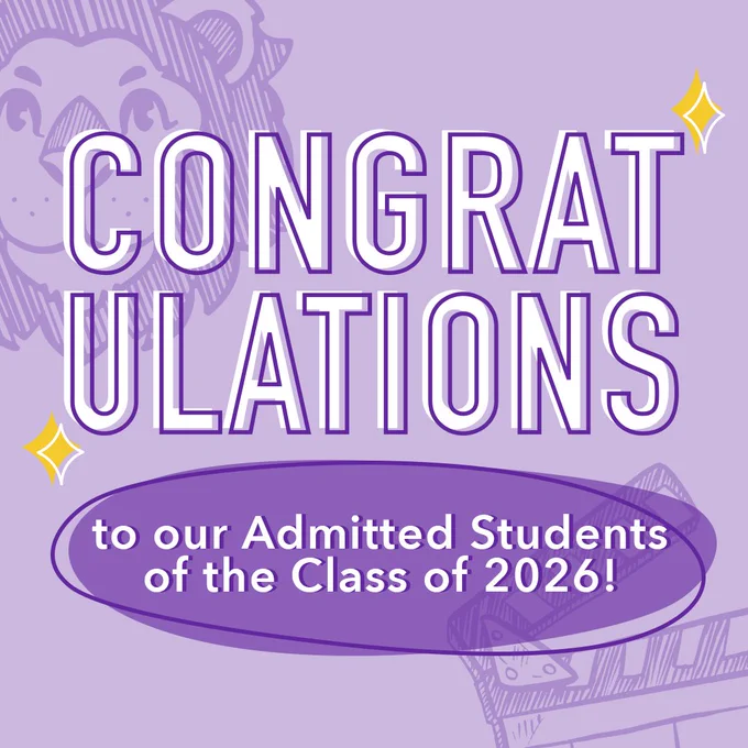Graphic reading: Congratulations to our Admitted Students of the Class of 2026!