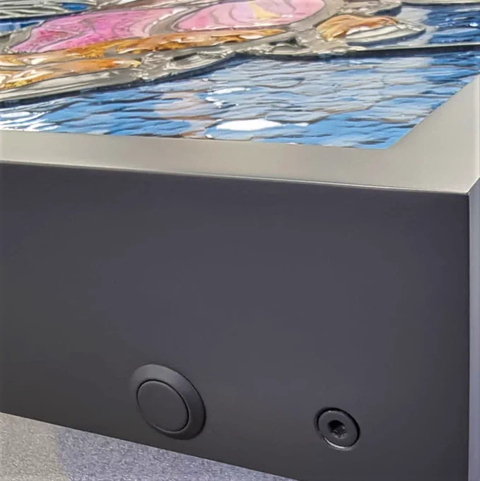 UK PWM DImmers. For all of our lightboxes we use this uk made dimmer that works on a #momentaryswitch . These dimmers are incredibly reliable and provide both an on/off and dimmer switch. Sprayed to match the frame colour, they make a nice simple addition. #ukmade #lightbox #artlightbox #ledlighting #interiordesign 
