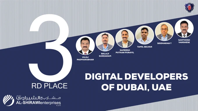 Digital Developers of Dubai Team from Al Shirawi Enterprises have won 3rd place in "Scania Improvement Hero Award" with their great Idea as announced by Scania the winners of the Scania Top Team Challenge.