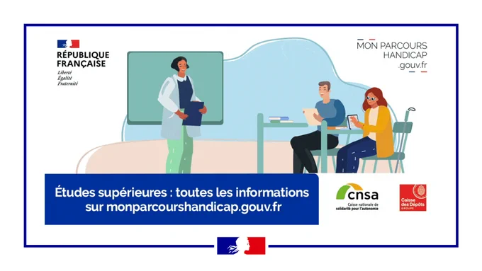 Etudes supérieures : toutes les informations sur monparcourshandicap.gouv.fr