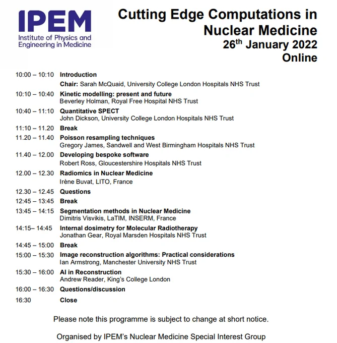 Programme for cutting edge computations meeting