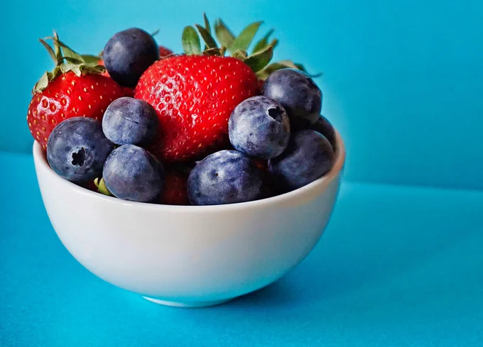 Blueberries and strawberries bowl. fruit, bowl, strawberries, strawberry, blueberries, blueberry, healthy food, raw food, food, berries