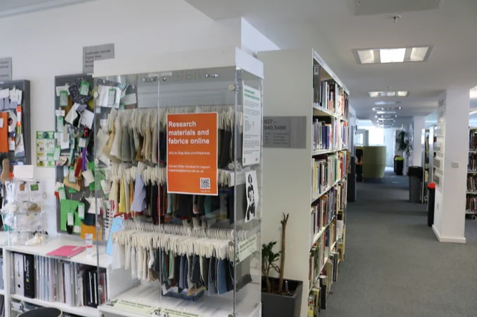 Image of the Katharine Hamnett Sustainable Archive at LCF Library.