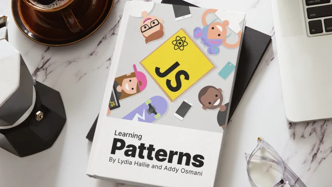 Patterns.dev is free book on design patterns and component patterns for building powerful web apps with vanilla JavaScript and React. 

We publish patterns, tips and tricks for improving how you architect apps for free. Keep in mind, design patterns are descriptive, not prescriptive. They can guide you when facing a problem other developers have encountered many times before, but are not a blunt tool for jamming into every scenario. Patterns.dev aims to be a catalog of patterns (for increasing awareness) rather than a checklist (what you must do).
