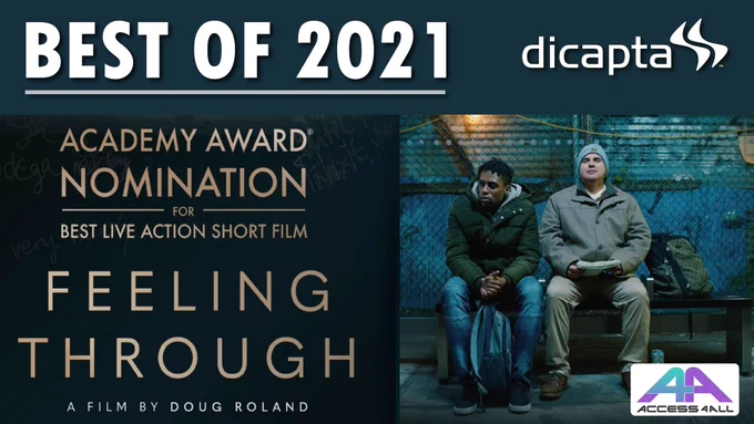 Top reads: Best of 2021 with the dicapta logo in the top right corner. Below is a poster image from the Academy Award Nominated short film Feeling Through.