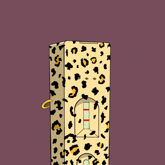 Leopard pattern lateral flow test drawn in the style of bored ape NFT.