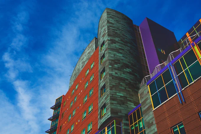 UPMC Children's Hospital of Pittsburgh front exterior. Credit: UPMC Digital Marketing