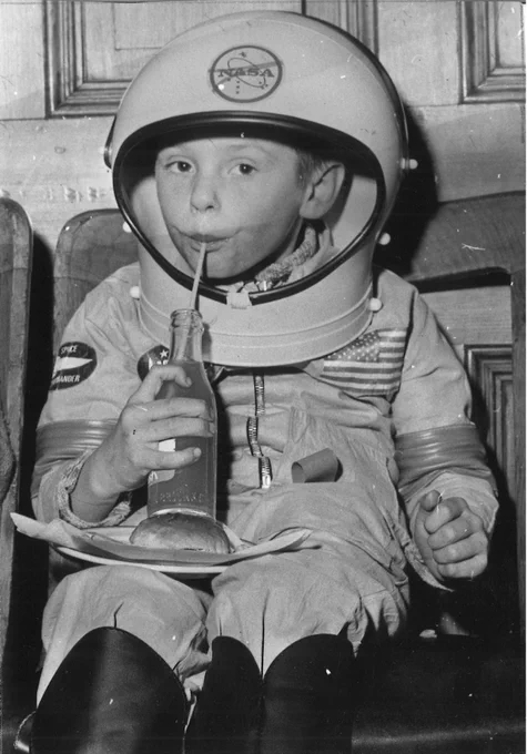 young boy dress as an astronaut 
