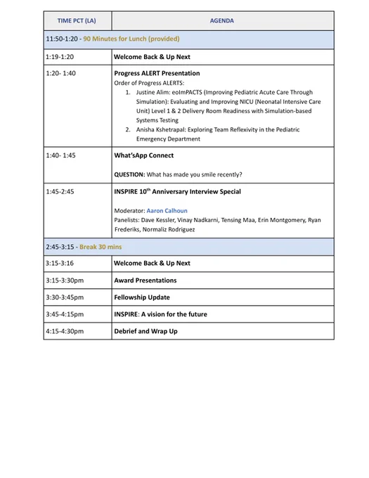 In-Person Agenda, p.2