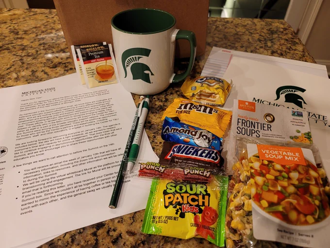 Items received for teaching and learning innovation meeting.