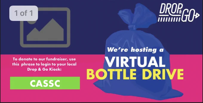 It's easy, just print tags with phrase CASSC at a SARCAN Drop & Go kiosk, place on your boxes of bottles or bags of beverage containers and leave with staff.  CASSC thanks you for your support!! @sarcanrecycling