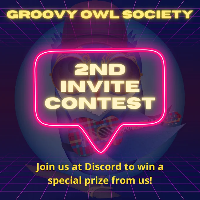 join Groovy Owl Society on #discord http://discord.gg/9NSc3sNtU2 now to participate in 2nd #Invite contest 💸
‪#GroovyOwlSociety #NextBigThing in #NFTWorld‬
‪#NFTdrop #NFTdroplist #NFTcollection‬
‪#NFTbuyer #NFTcollection #nftART #nftcommunity #nftcollector #nftartist #nftcollectors #NFT #NFTs #NFTGiveaway #NFTsGiveaway‬ #nftgallery #nftnews #nftmagazine #nftmarketplace #nftjapan #nftthailand #nftindonesia #nftasia #nftmarket #nftweets #nftcollectibles #nftartwork