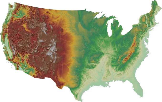 US Topography Map