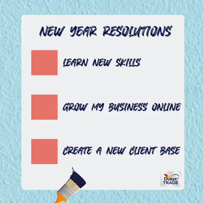 New Year Resolution List 

- Learn new skills 
- Grow my business online 
- Create a new client base
