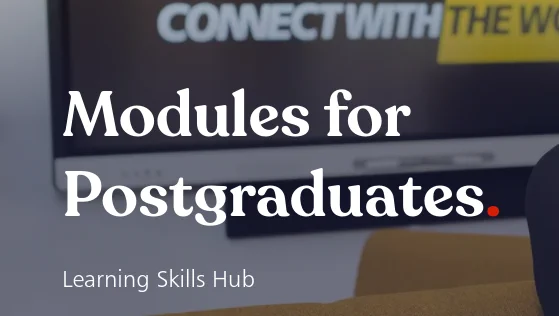 Image text reads 'modules for postgraduates'