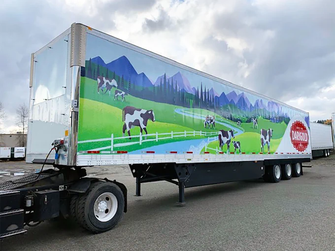 Darigold trailer graphics, treated with EcoFormat™ Coating.