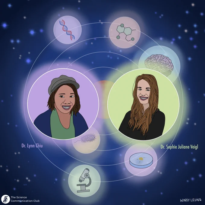 Illustration of Dr. Lynn Chiu on the left and Dr. Sophie Juliane Veigl on the right.