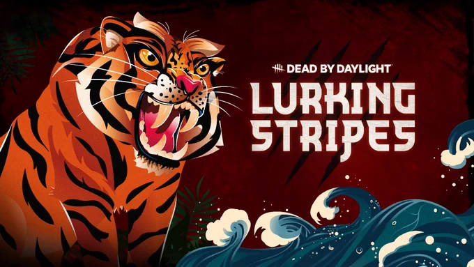A cartoon tiger looking angrily at a wave.