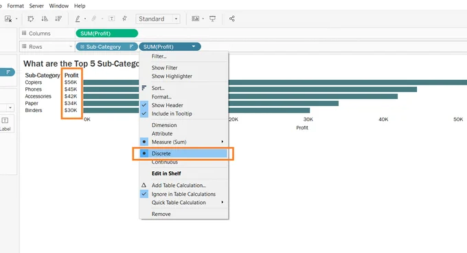 Use the drop-down menu on your Measure Name placed on Rows to change from Continuous to Discrete. This will allow you to have a left-aligned label next to your bars.