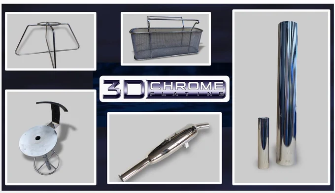 chrome chair base, chrome stool base, chrome basket, chrome exhaust, chrome tube