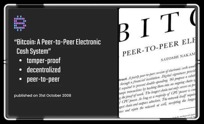 Bitcoin: A peer-to-peer electronic cash system. tamper-proof, decentralized, peer-to-peer