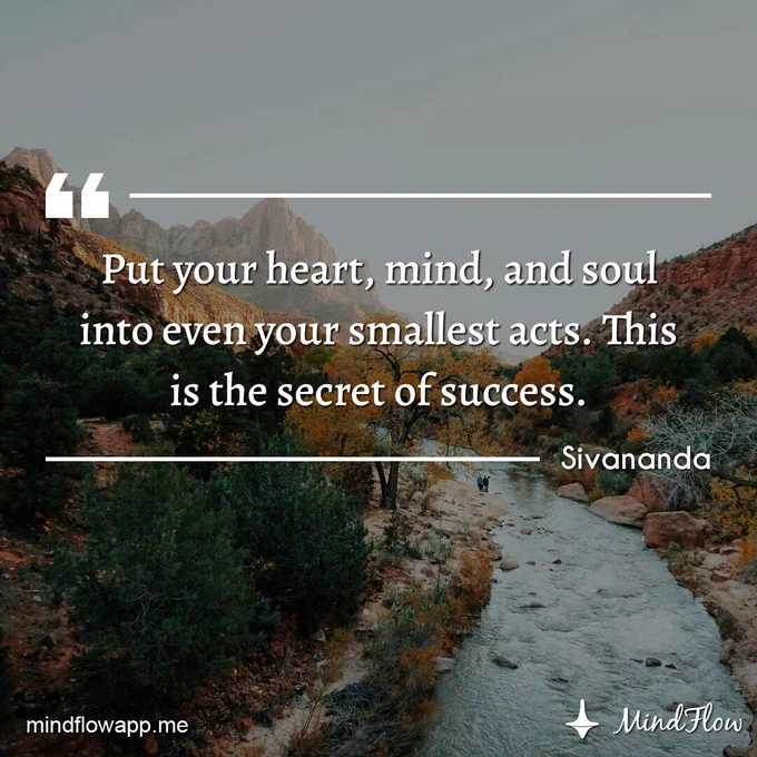 "Put your heart, mind, and soul into even your smallest acts. This is the secret of success" 🙌🙌❤️❤️  #meditation #mindfulness #mindflow #mindflowdaily #MondayMorning #motivation #inspiration #quote #dailyquote #MondayMotivation #MondayThoughts #MondayFeelings